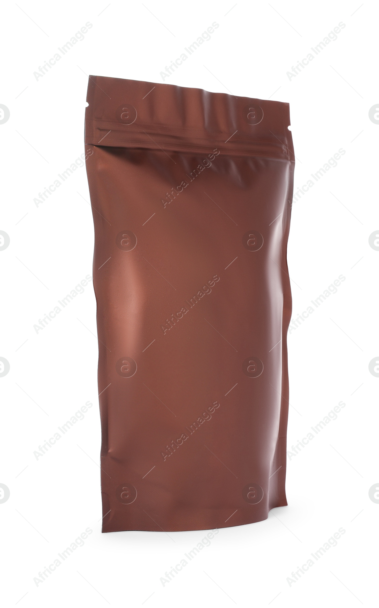 One zipper stand-up pouch isolated on white. Mockup for design Photo of One zipper stand-up pouch isolated on white. Mockup for design