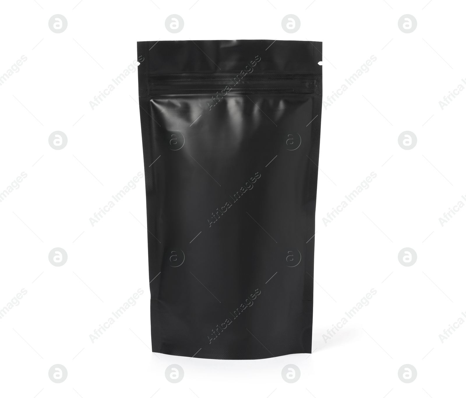 One zipper stand-up pouch isolated on white. Mockup for design Photo of One zipper stand-up pouch isolated on white. Mockup for design