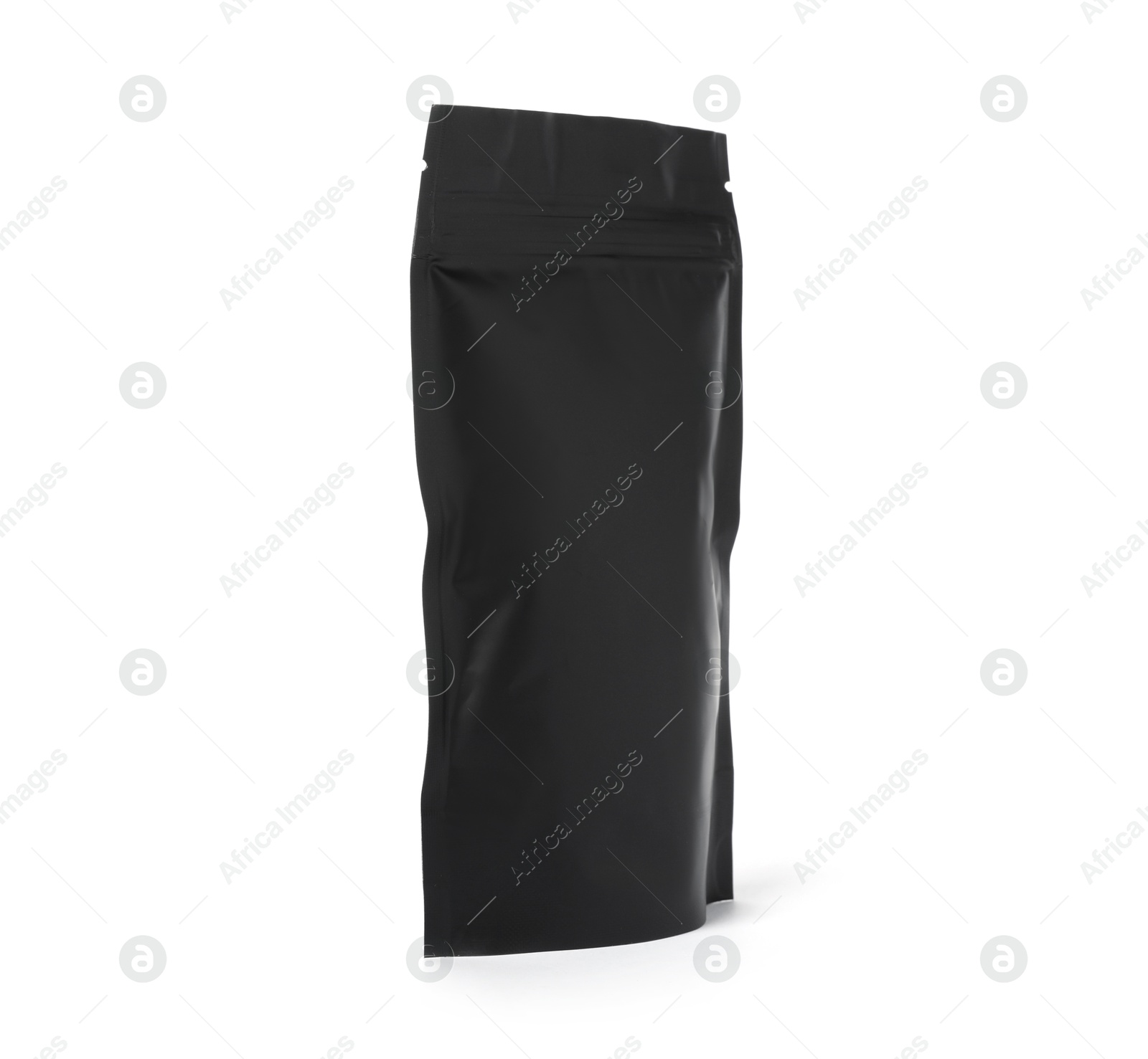 One zipper stand-up pouch isolated on white Photo of One zipper stand-up pouch isolated on white