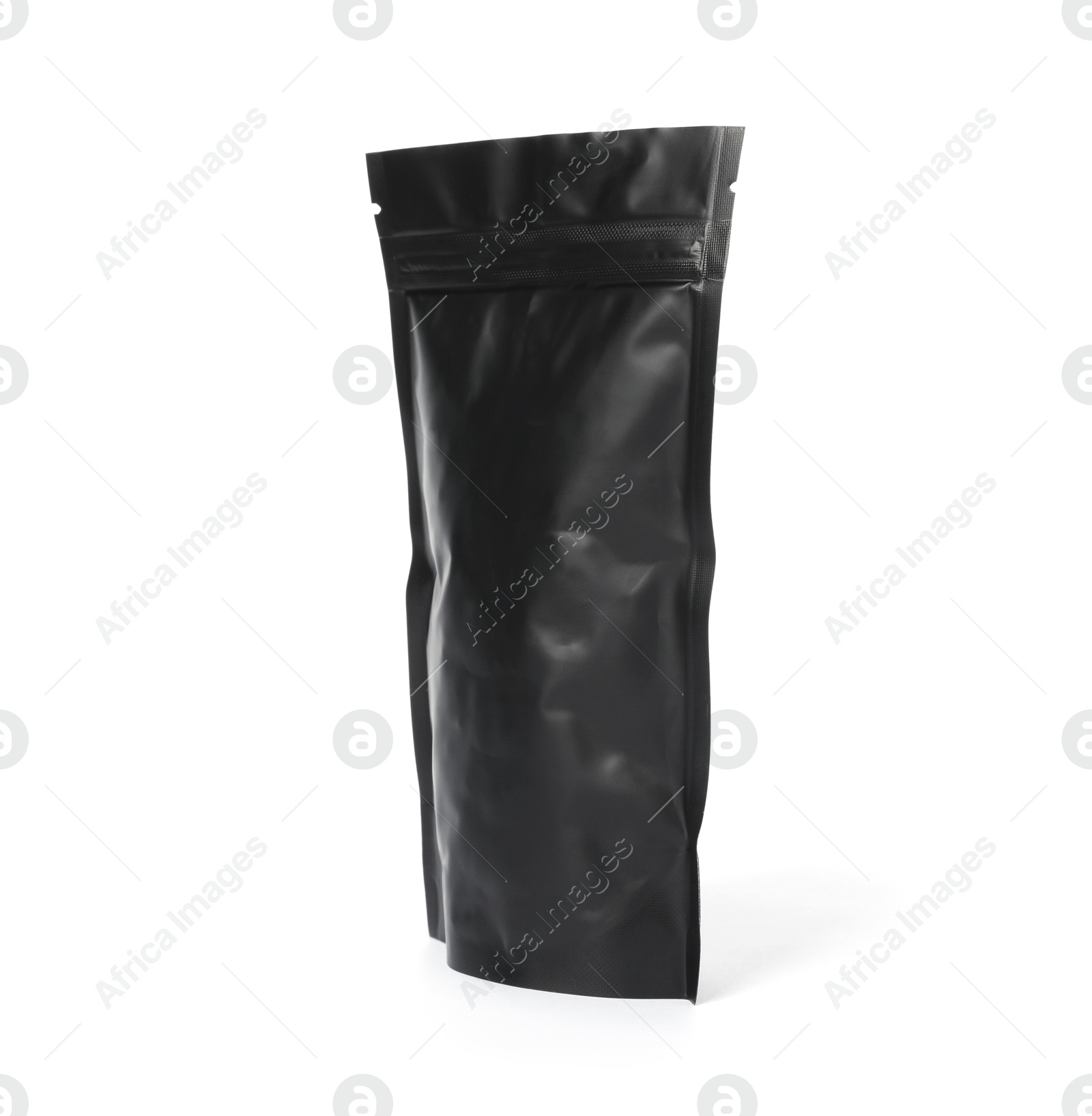 One zipper stand-up pouch isolated on white Photo of One zipper stand-up pouch isolated on white