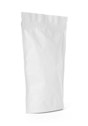 Photo of One zipper stand-up pouch isolated on white