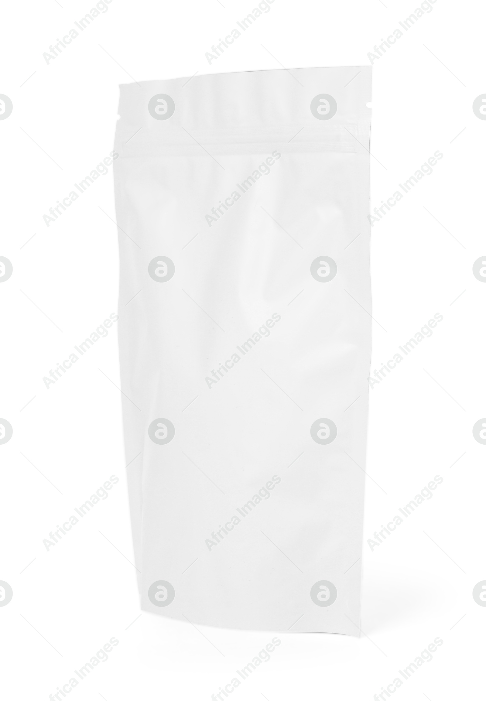 One zipper stand-up pouch isolated on white Photo of One zipper stand-up pouch isolated on white