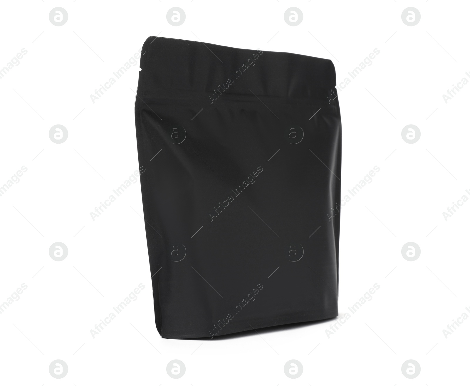 One zipper stand-up pouch isolated on white. Mockup for design Photo of One zipper stand-up pouch isolated on white. Mockup for design