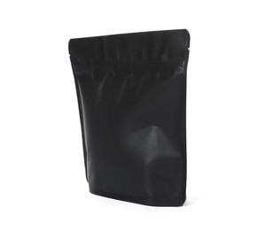 Photo of One zipper stand-up pouch isolated on white. Mockup for design