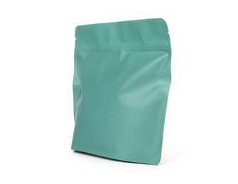 Photo of One zipper stand-up pouch isolated on white. Mockup for design