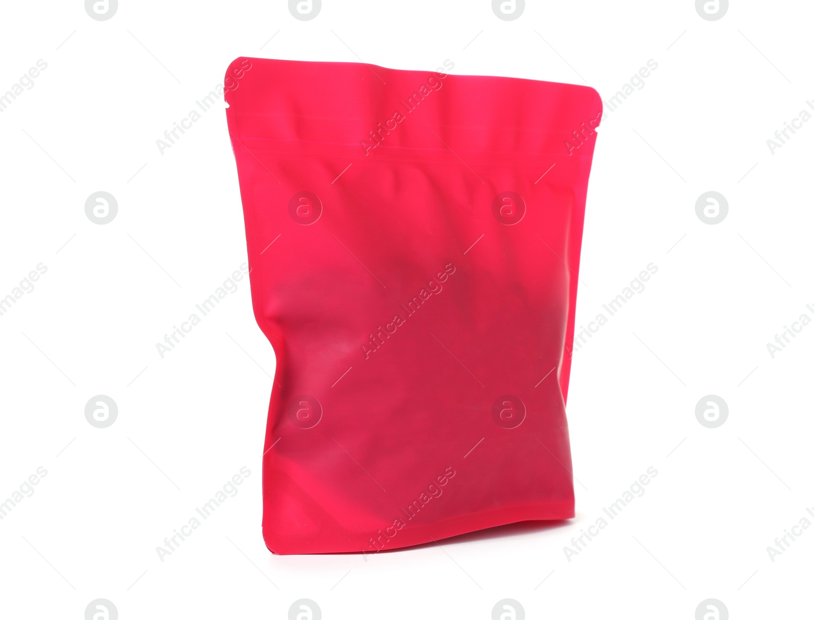One zipper stand-up pouch isolated on white. Mockup for design Photo of One zipper stand-up pouch isolated on white. Mockup for design
