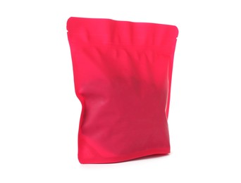 Photo of One zipper stand-up pouch isolated on white. Mockup for design