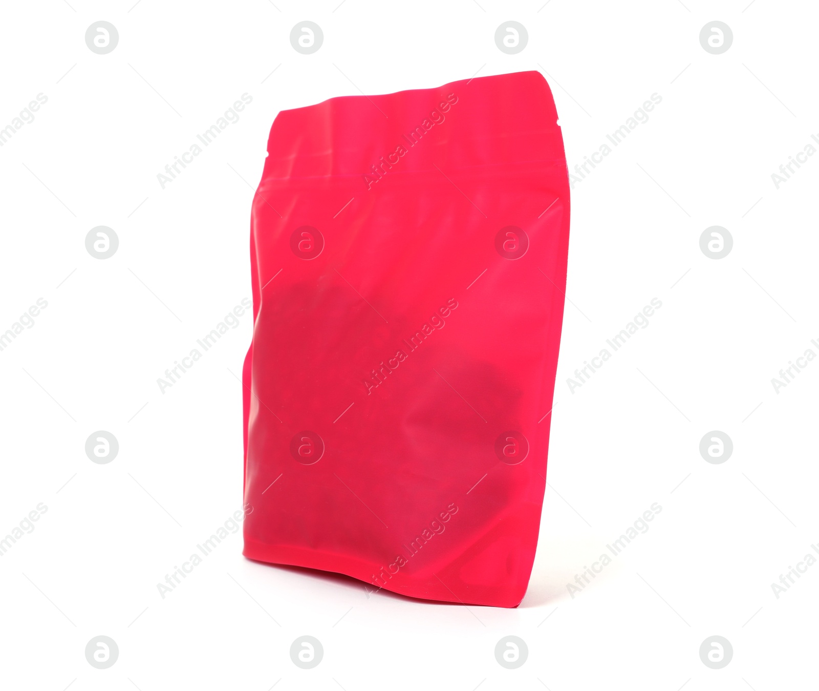 One zipper stand-up pouch isolated on white. Mockup for design Photo of One zipper stand-up pouch isolated on white. Mockup for design