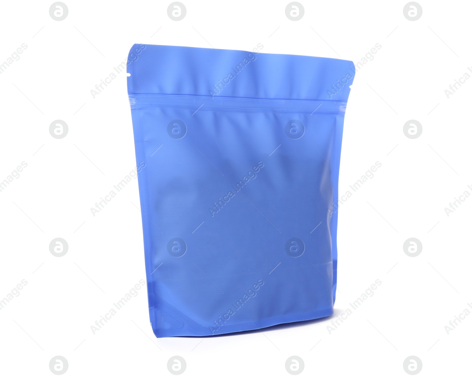 One zipper stand-up pouch isolated on white. Mockup for design Photo of One zipper stand-up pouch isolated on white. Mockup for design