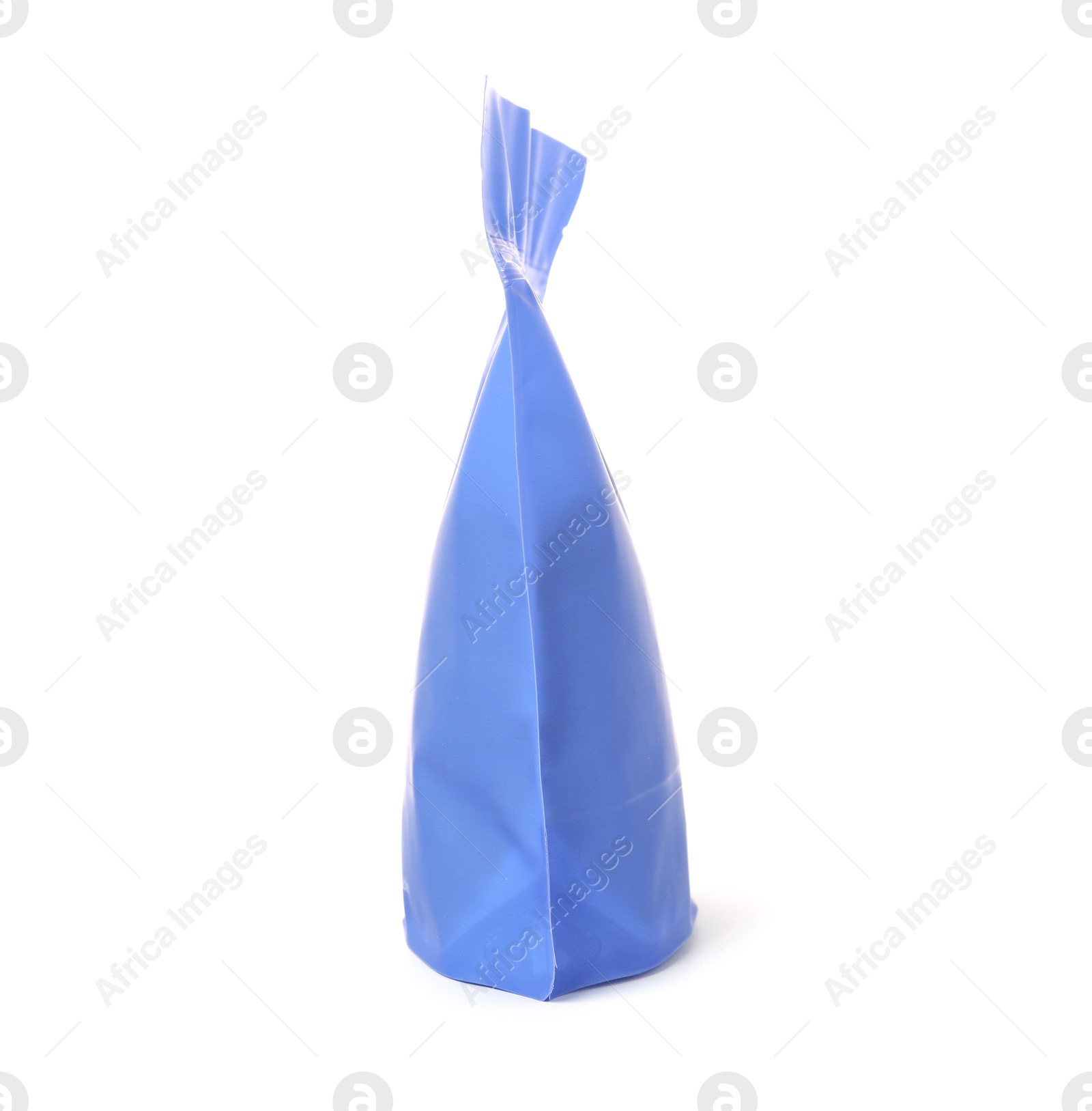 One zipper stand-up pouch isolated on white Photo of One zipper stand-up pouch isolated on white