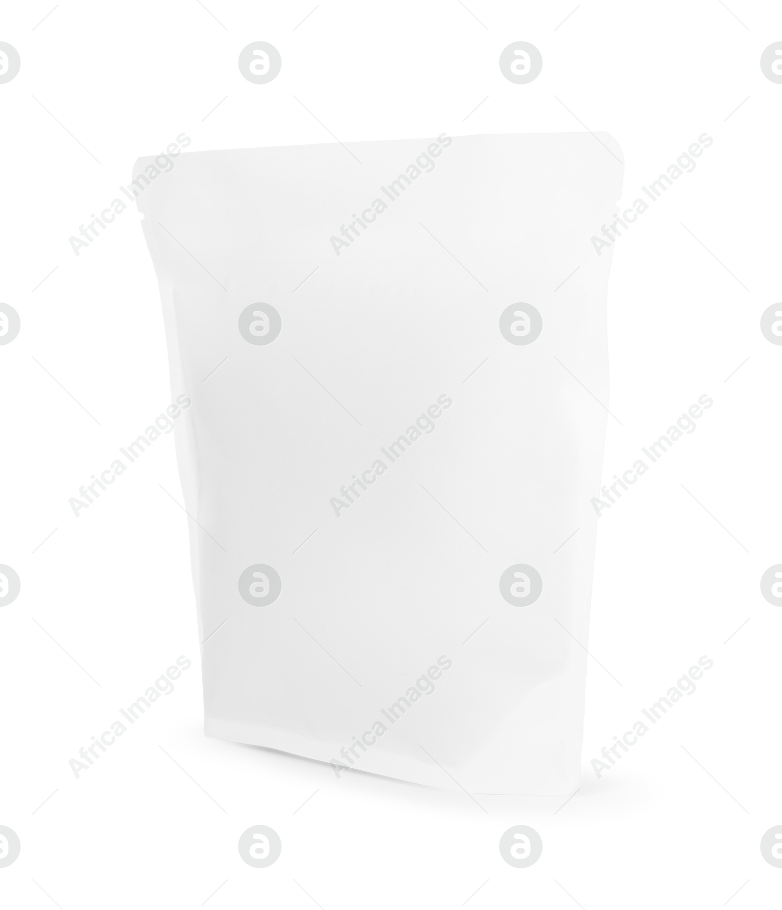 One zipper stand-up pouch isolated on white. Mockup for design Photo of One zipper stand-up pouch isolated on white. Mockup for design