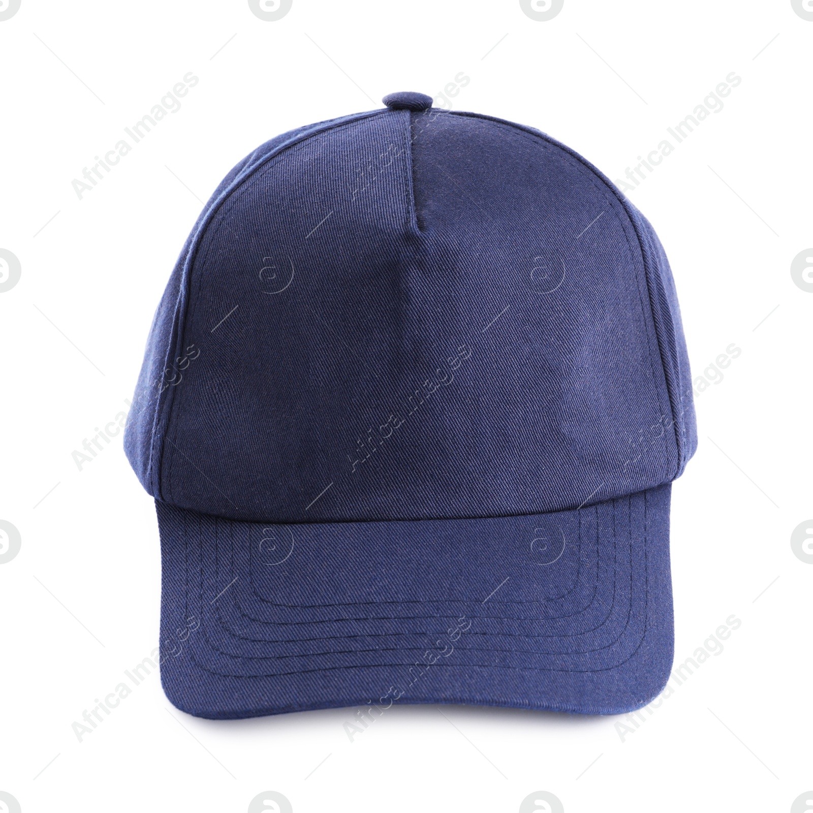 Dark blue baseball hat isolated on white Photo of Dark blue baseball hat isolated on white