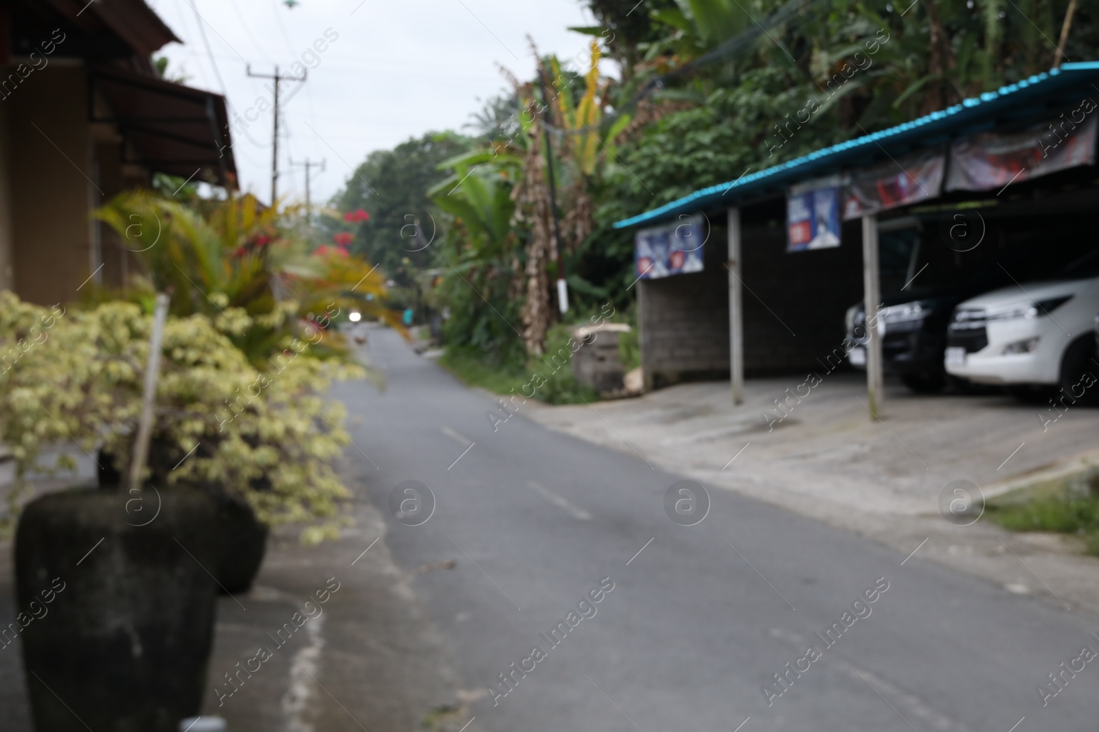 Blurred view of empty road in city Photo of Blurred view of empty road in city