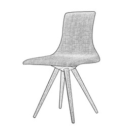 Image of Graphic sketch of chair on white background