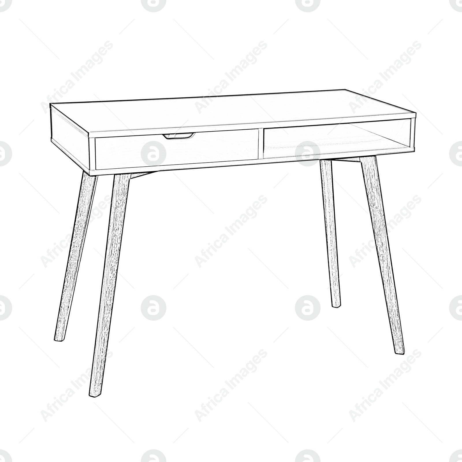 Graphic sketch of table on white background Image of Graphic sketch of table on white background
