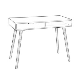 Image of Graphic sketch of table on white background
