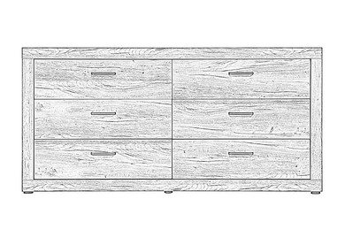 Image of Graphic sketch of dresser on white background