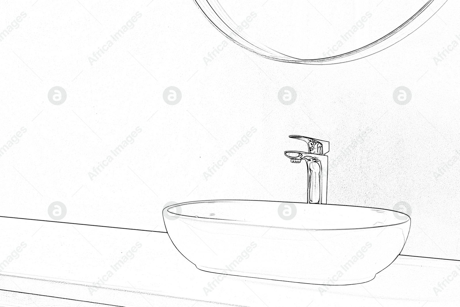Graphic sketch of sink on white background Image of Graphic sketch of sink on white background