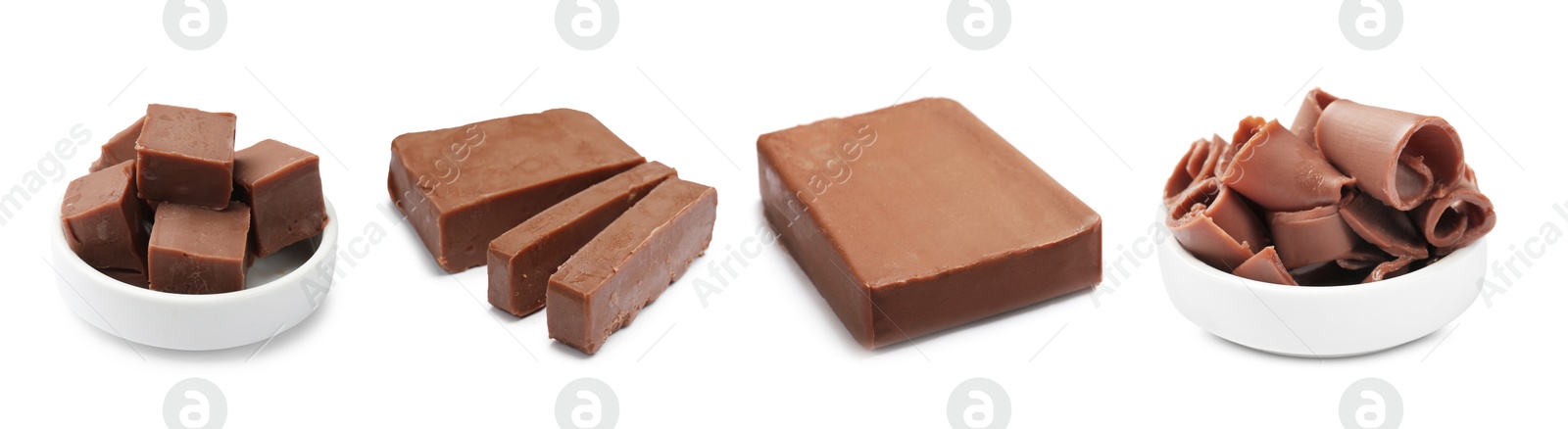 Chocolate butter isolated on white, set. Cubes, shavings and block Image of Chocolate butter isolated on white, set. Cubes, shavings and block