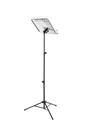 Photo of Stand with music sheets isolated on white