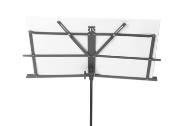 Photo of Stand with music sheets isolated on white