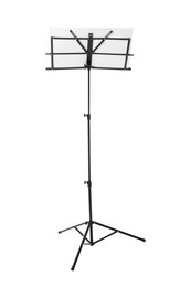 Photo of Stand with music sheets isolated on white