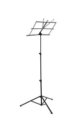 Photo of One empty note stand isolated on white
