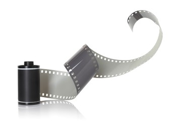 Photo of Roll of photographic film isolated on white