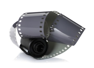 Photo of Roll of photographic film isolated on white