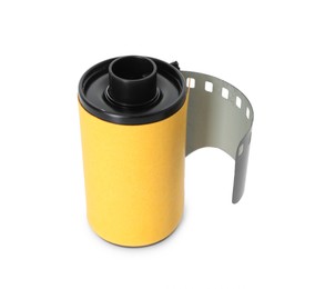 Photo of Roll of photographic film isolated on white