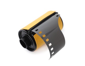 Photo of Roll of photographic film isolated on white