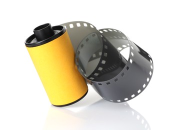 Photo of Roll of photographic film isolated on white