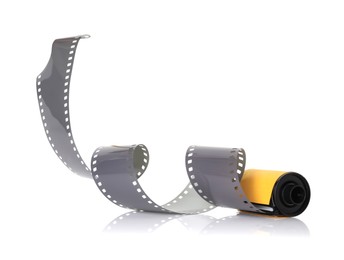 Photo of Roll of photographic film isolated on white