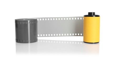 Photo of Roll of photographic film isolated on white