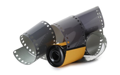 Photo of Roll of photographic film isolated on white
