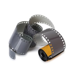 Photo of Roll of photographic film isolated on white
