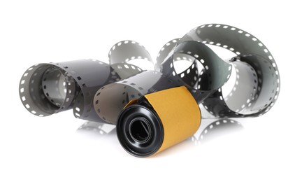 Photo of Roll of photographic film isolated on white