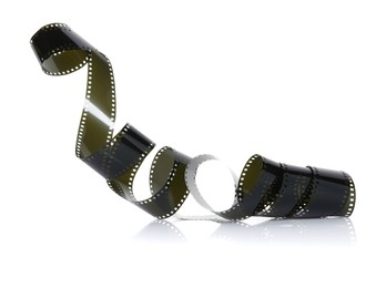 Photo of Strip of photographic film isolated on white
