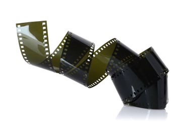 Photo of Strip of photographic film isolated on white