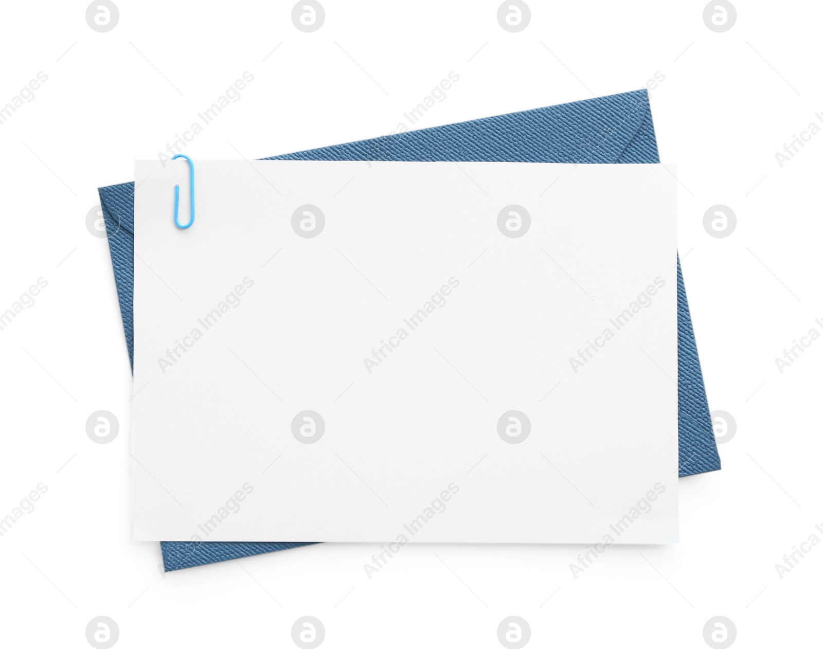 Blank invitation card and envelope isolated on white, top view. Space for design Photo of Blank invitation card and envelope isolated on white, top view. Space for design