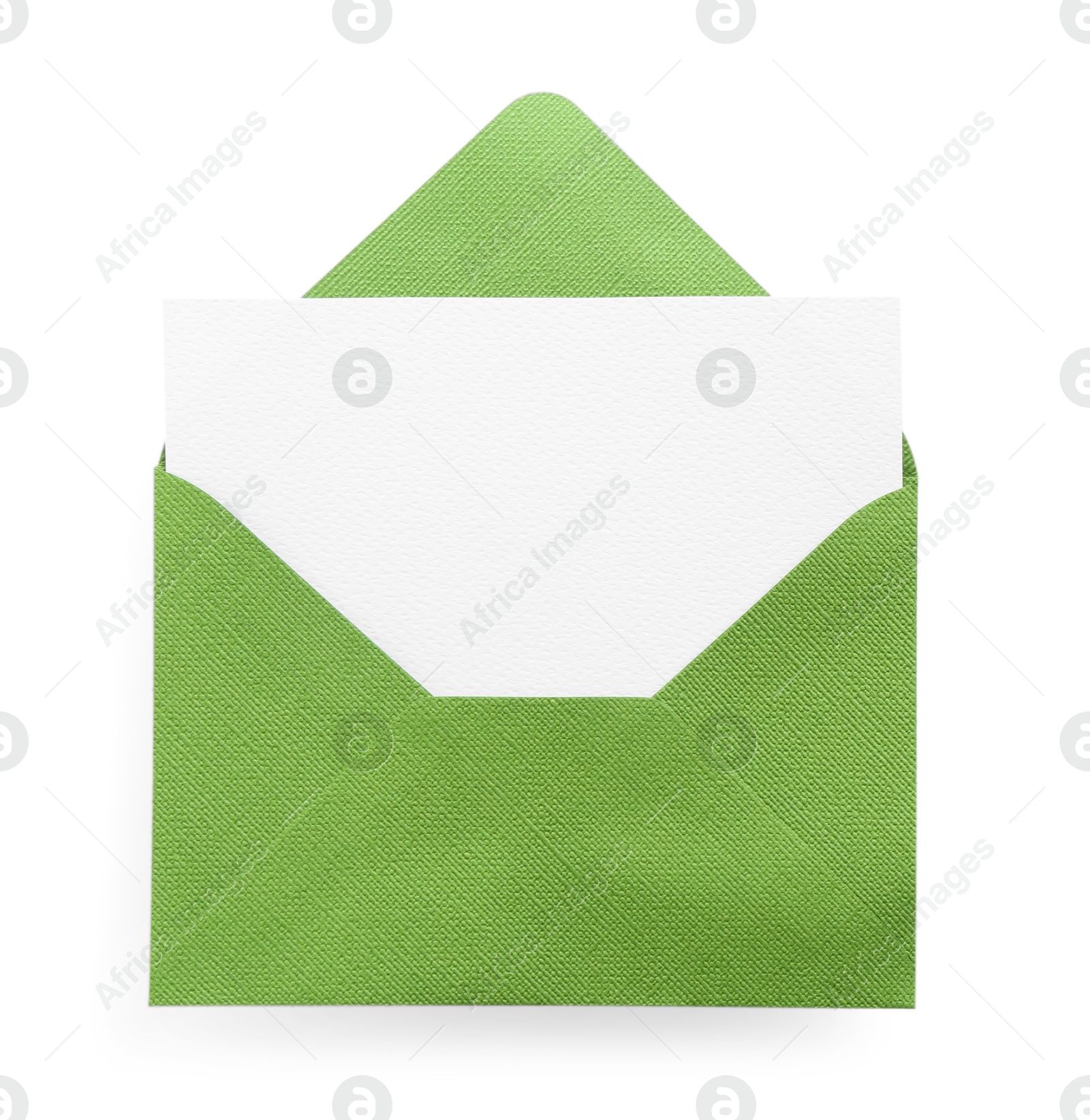 Blank invitation card and envelope isolated on white, top view. Space for design Photo of Blank invitation card and envelope isolated on white, top view. Space for design