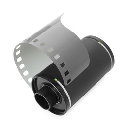Photo of Roll of photographic film isolated on white