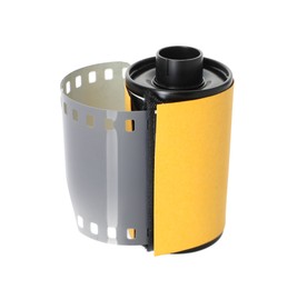 Photo of Roll of photographic film isolated on white