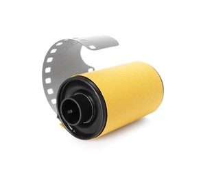 Photo of Roll of photographic film isolated on white