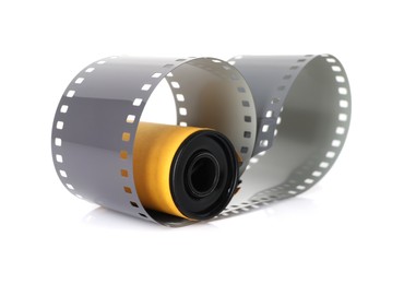 Photo of Roll of photographic film isolated on white