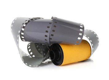 Photo of Roll of photographic film isolated on white