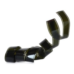 Photo of Strip of photographic film isolated on white