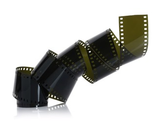 Photo of Strip of photographic film isolated on white