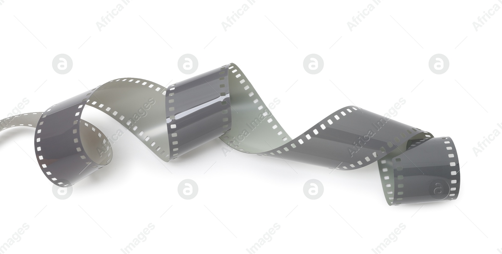 Strip of photographic film isolated on white, above view Photo of Strip of photographic film isolated on white, above view