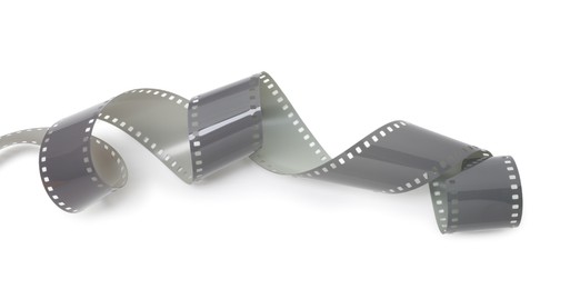 Photo of Strip of photographic film isolated on white, above view